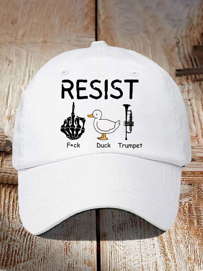 FDT Resist F*ck Duck Trumpet Print Baseball Cap