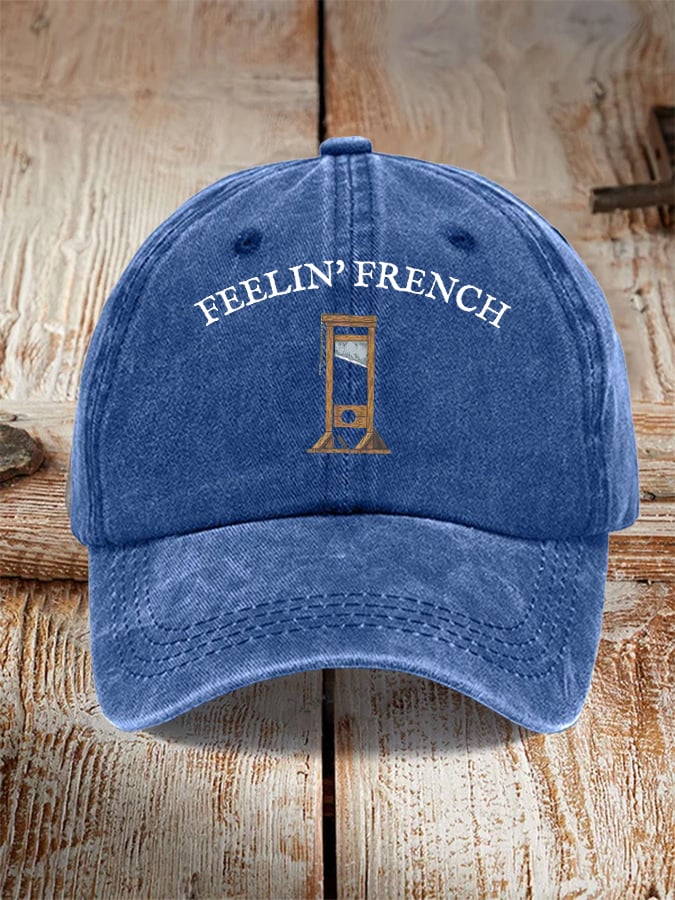 Unisex Distressed Washed Cotton Guillotine "FDT" Print Hat