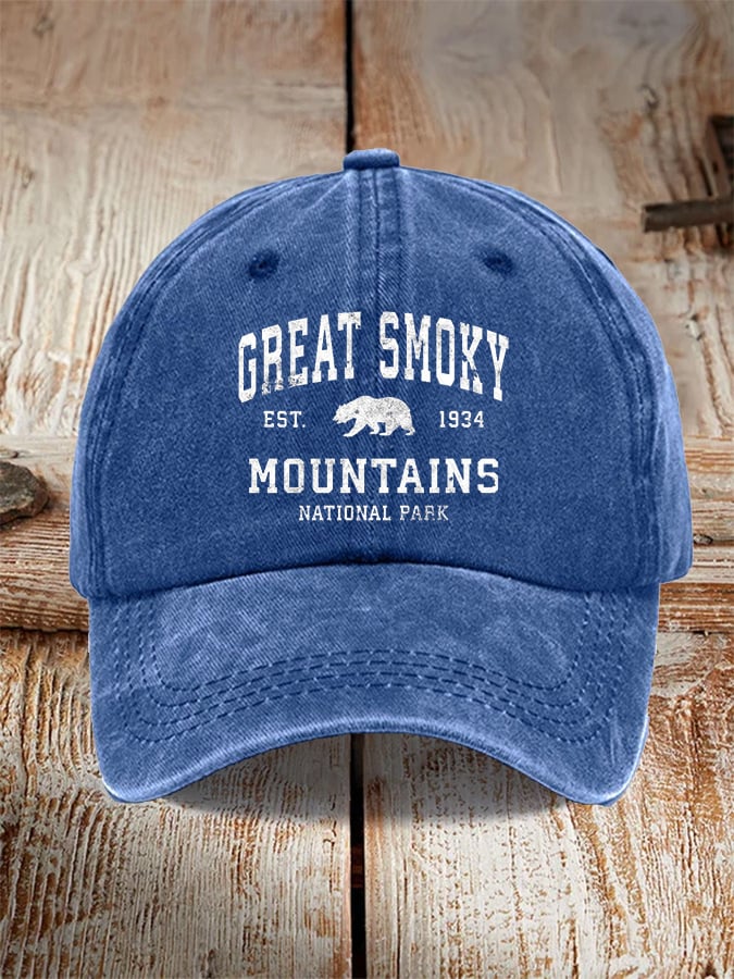Unisex Fashion Smoky Mountains National Park Print Hat