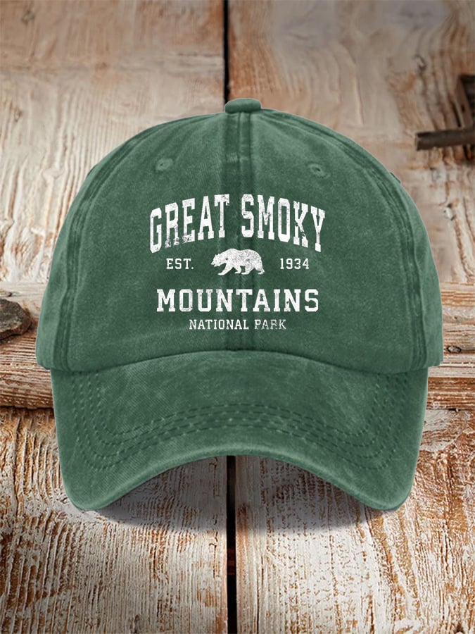 Unisex Fashion Smoky Mountains National Park Print Hat