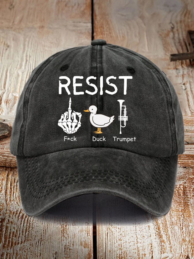 FDT Resist F*ck Duck Trumpet Print Baseball Cap
