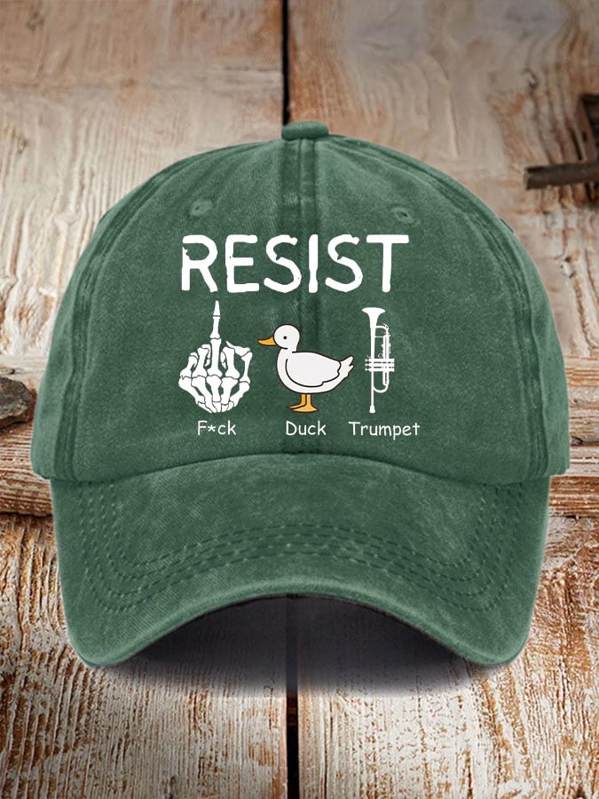 FDT Resist F*ck Duck Trumpet Print Baseball Cap