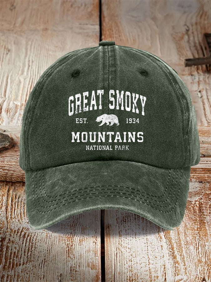 Unisex Fashion Smoky Mountains National Park Print Hat