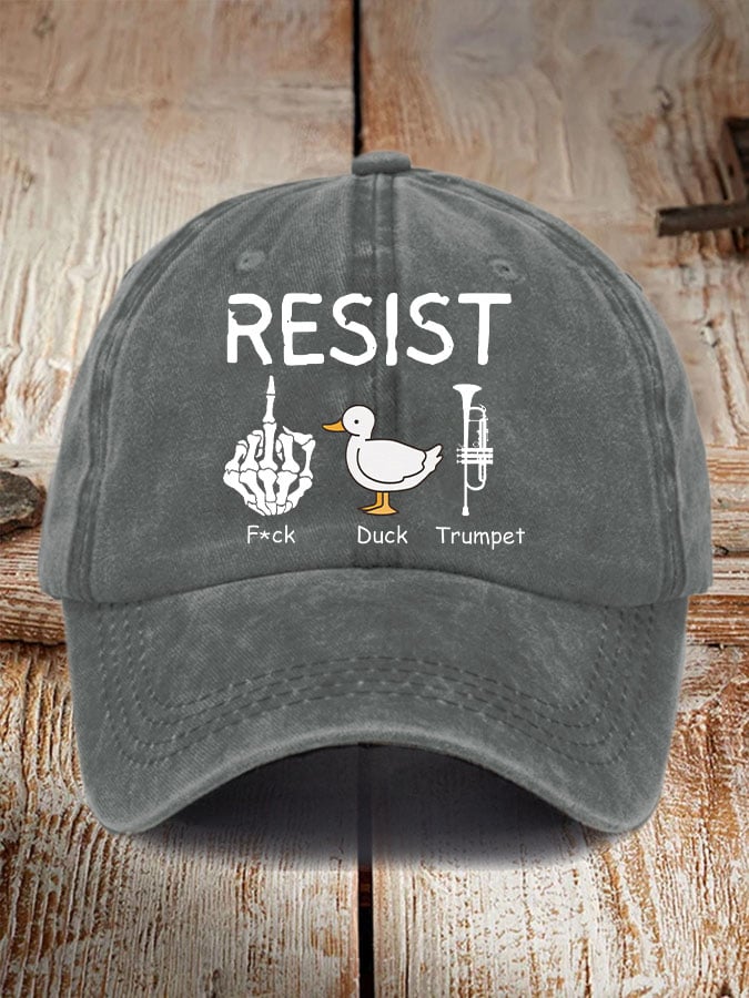 FDT Resist F*ck Duck Trumpet Print Baseball Cap