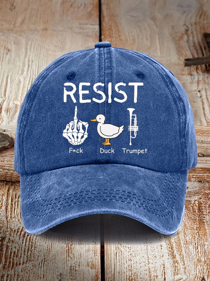 FDT Resist F*ck Duck Trumpet Print Baseball Cap