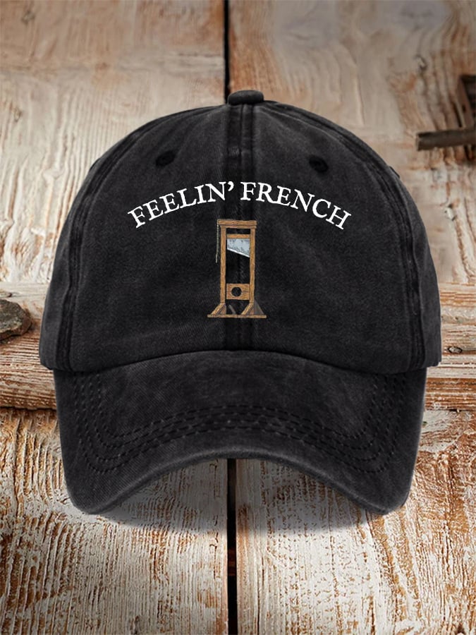 Unisex Distressed Washed Cotton Guillotine "FDT" Print Hat