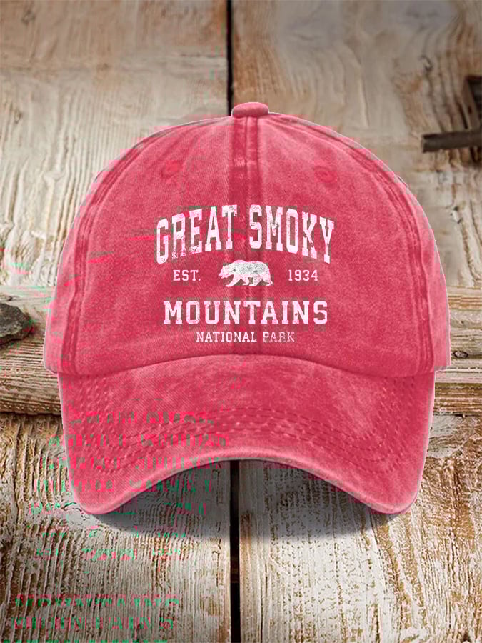 Unisex Fashion Smoky Mountains National Park Print Hat