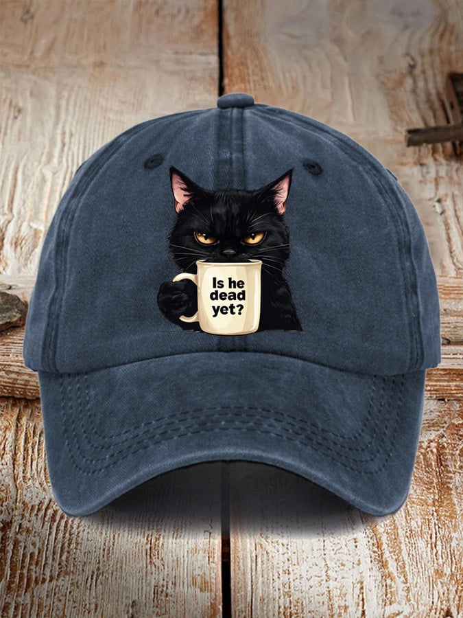Unisex casual CAT washed cotton hat