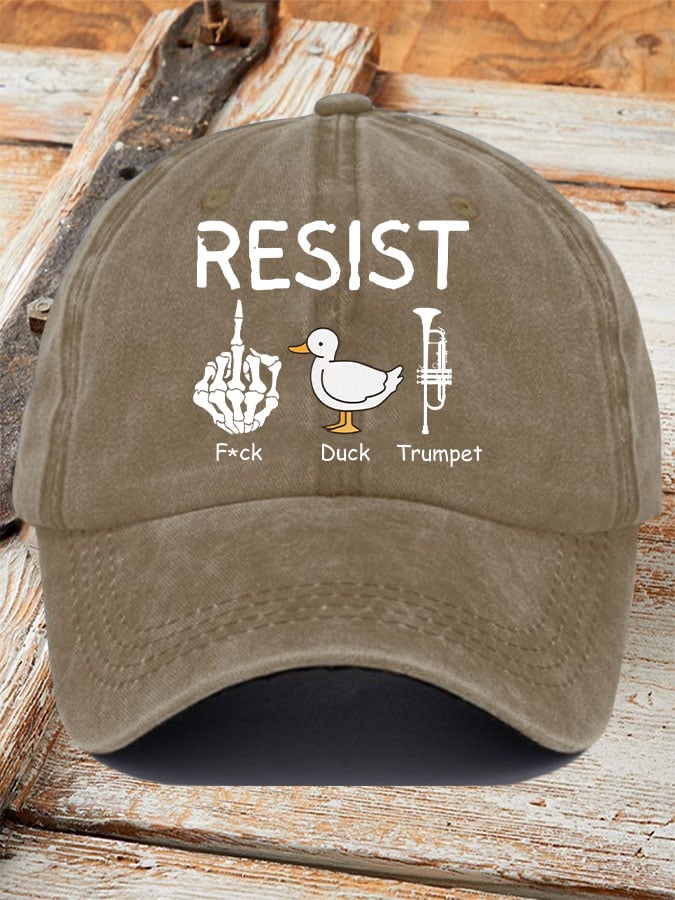 FDT Resist F*ck Duck Trumpet Print Baseball Cap