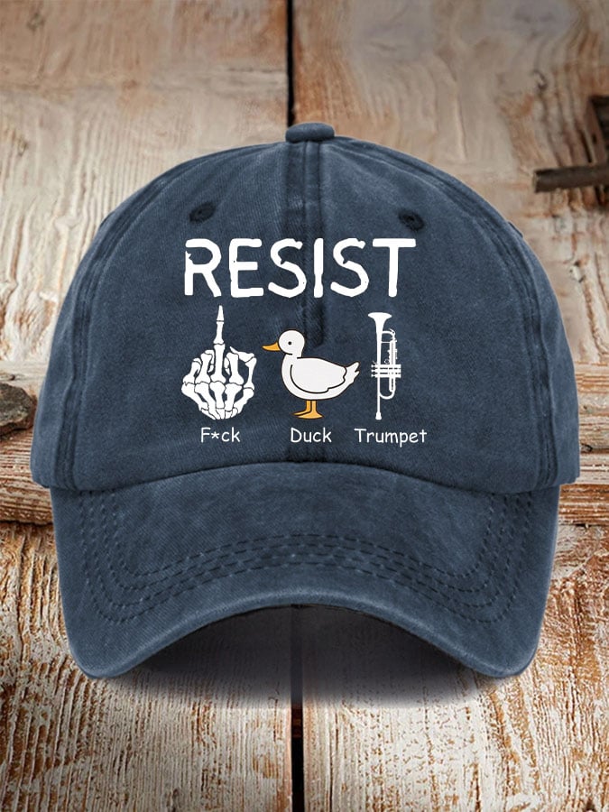 FDT Resist F*ck Duck Trumpet Print Baseball Cap