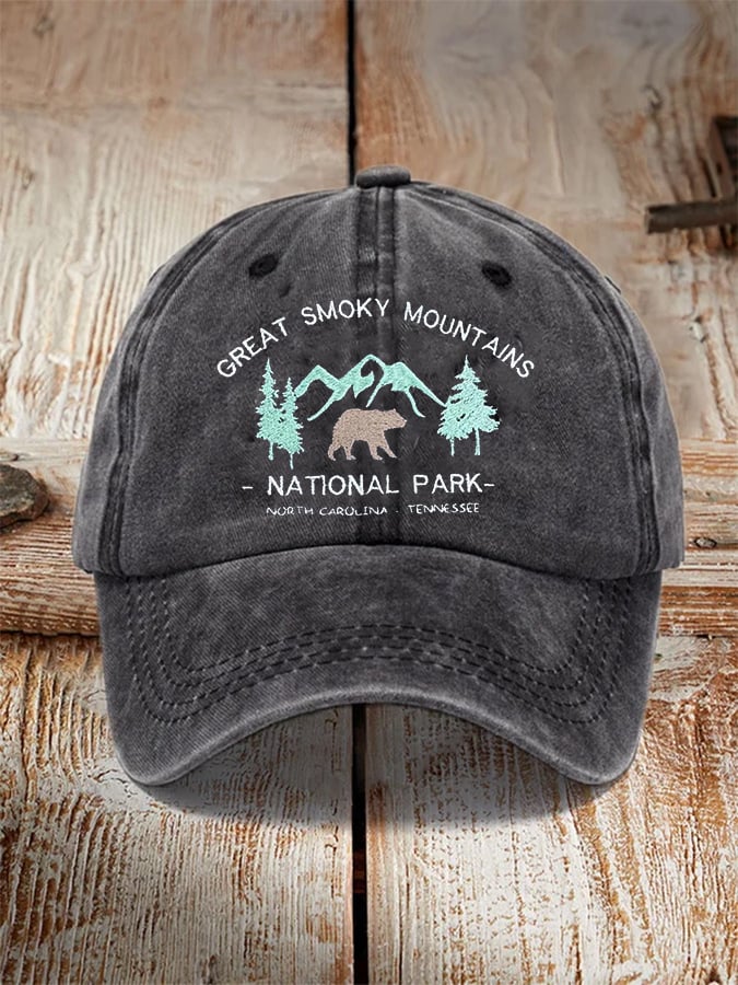 Unisex Fashion Smoky Mountains National Park Print Hat