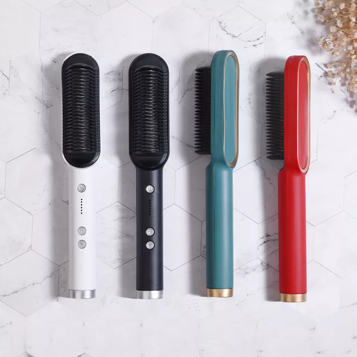 Hair Straightener Styling Brush with Negative Ions
