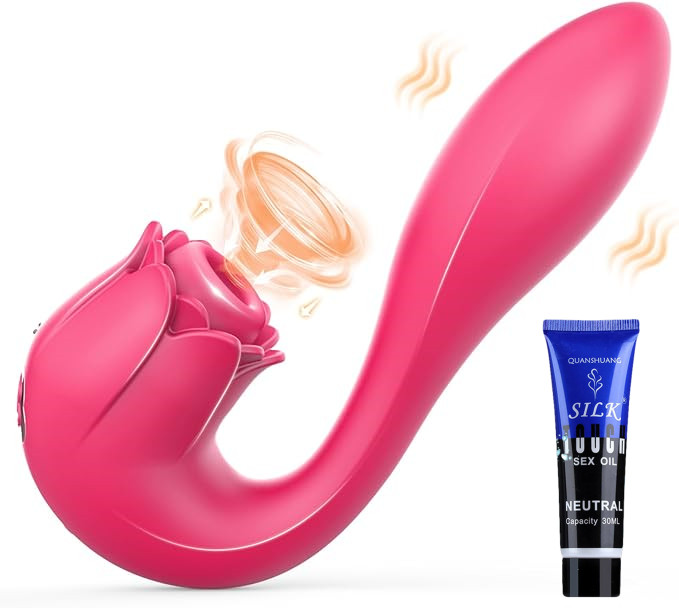 Girls’ favorite series-2-in-1 Rose Sucking Sex Toys with Dildo