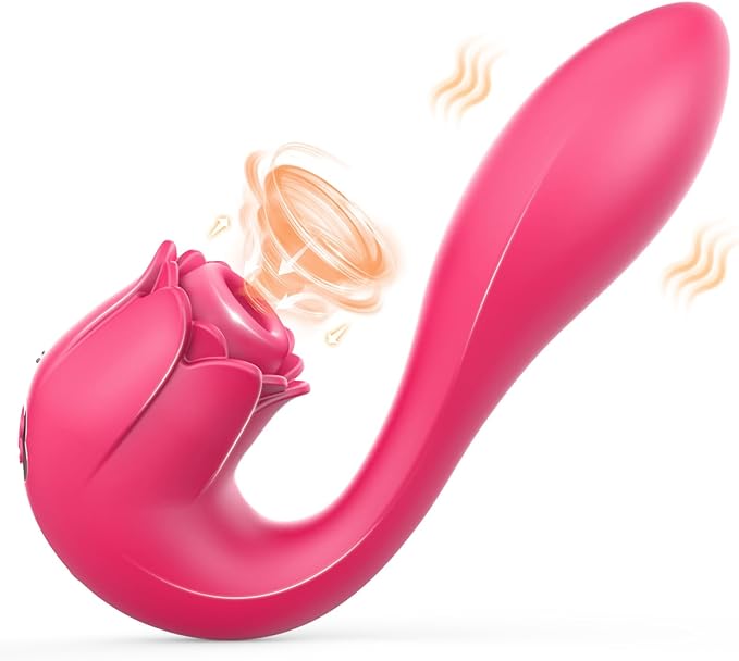 Girls’ favorite series-2-in-1 Rose Sucking Sex Toys with Dildo