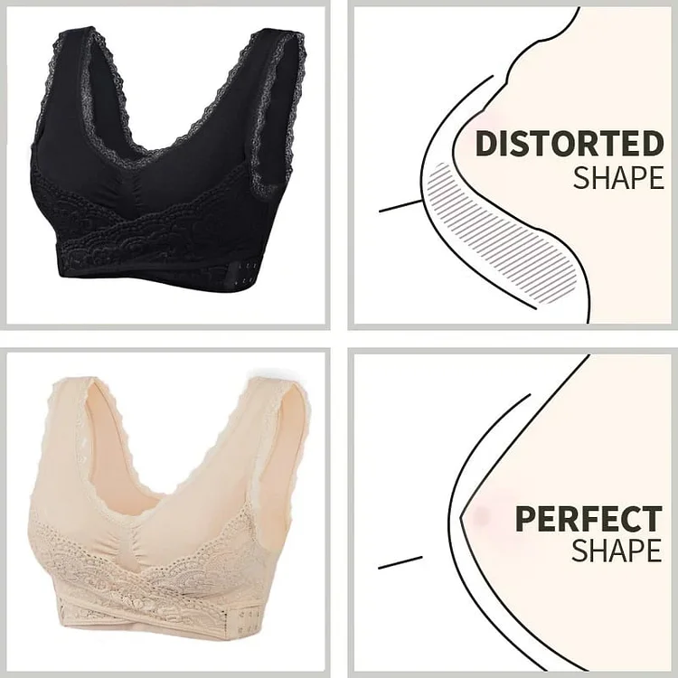LAST DAY SALE 49% – Comfy Corset Adjustable Bra Front Cross Side Buckle Lace Bras