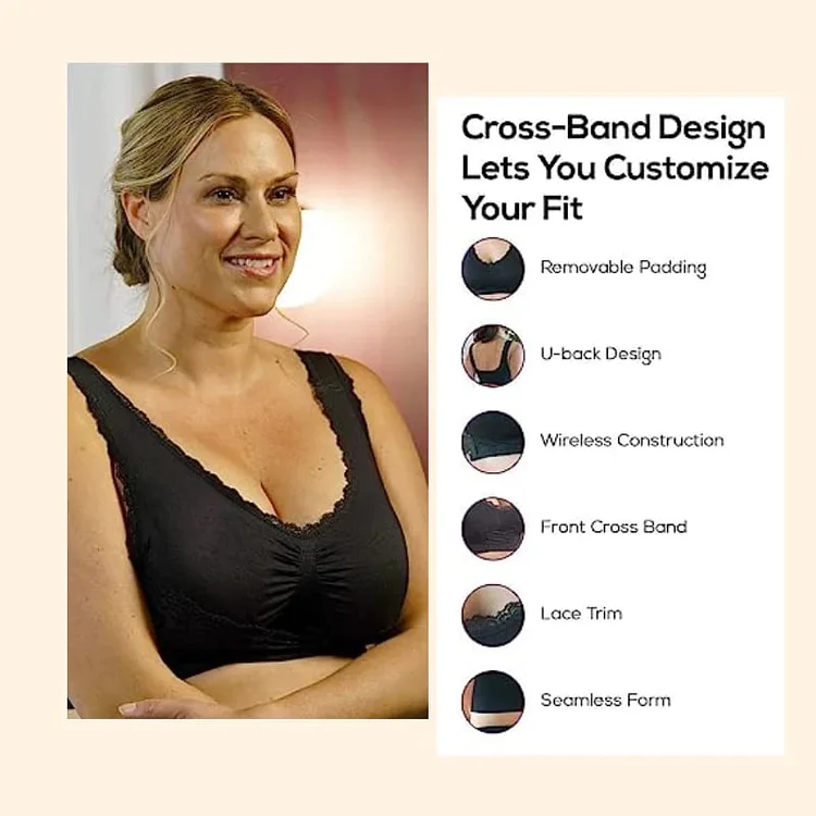 LAST DAY SALE 49% – Comfy Corset Adjustable Bra Front Cross Side Buckle Lace Bras
