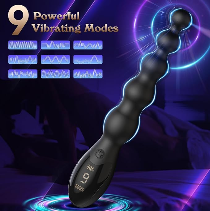 💥black devil-Graduated Design Anal Beads Vibrator