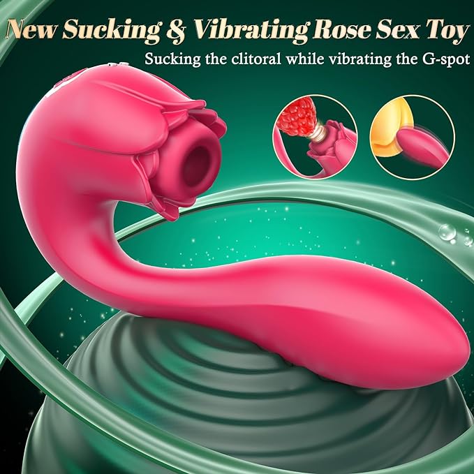 Girls’ favorite series-2-in-1 Rose Sucking Sex Toys with Dildo