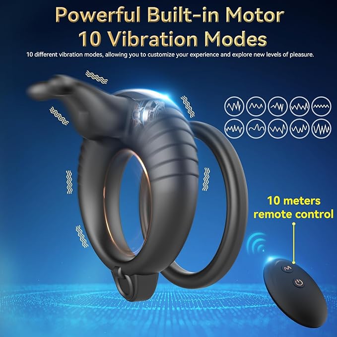 💥2024 latest popular styles at low prices-3 in 1 BEVIBO-Vibrating Cock Ring 