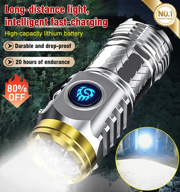 German Three-eyed Monster Mini Flash Super Power Flashlight