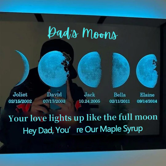 Mother's/Father's Day馃寛Custom Led Mirror Light Frame with text and date馃寲mom's/dad's universe馃寯
