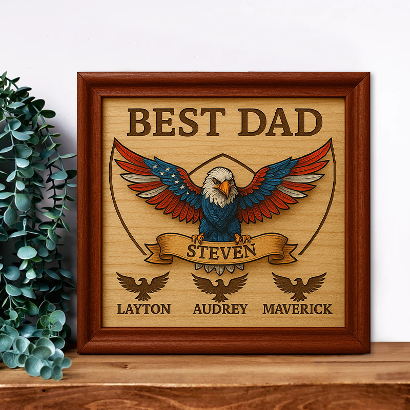 Personalised 3D Eagle Father's Day-Mother's Day Frame Gift Ideas For MOM/DAD