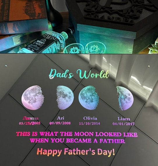 Mother's/Father's Day馃寛Custom Led Mirror Light Frame with text and date馃寲mom's/dad's universe馃寯