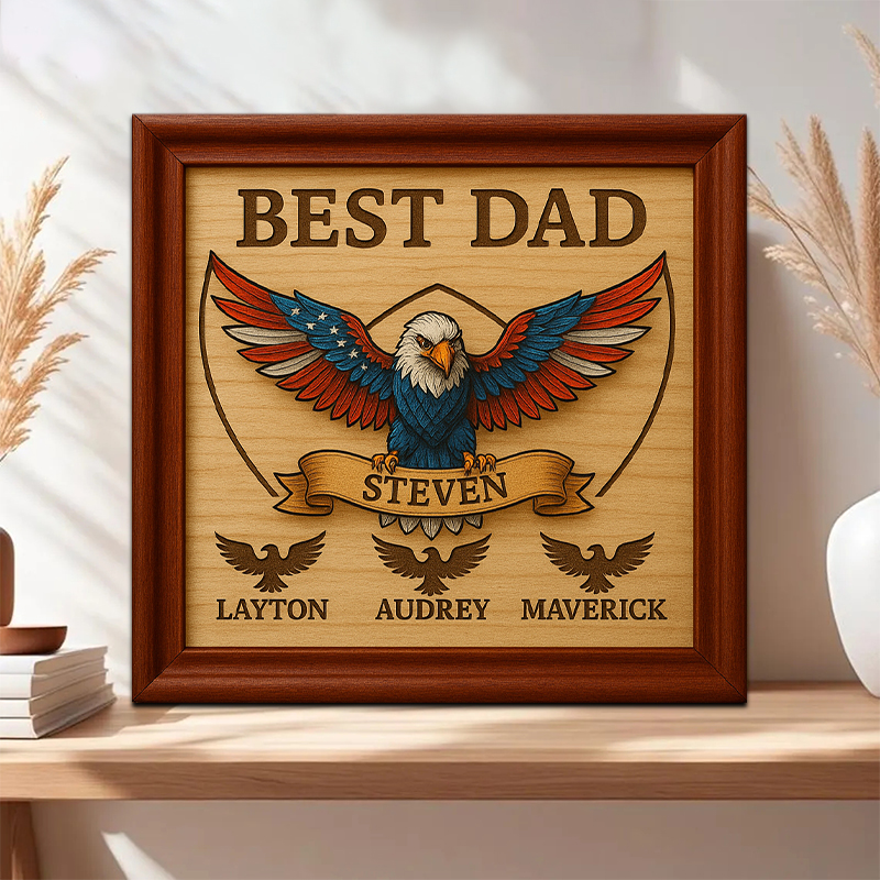 Personalised 3D Eagle Father's Day-Mother's Day Frame Gift Ideas For MOM/DAD