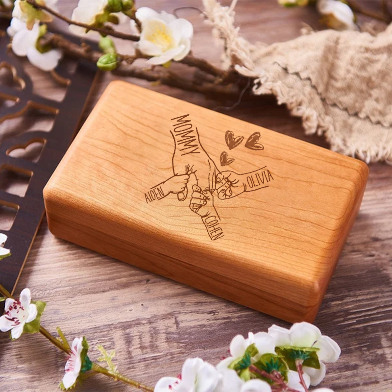 Happy Mother's Day💝Jewelry Organizer-Personalized Travel Case for Women, Bridesmaid Gift, Wooden Jewelry Organizer