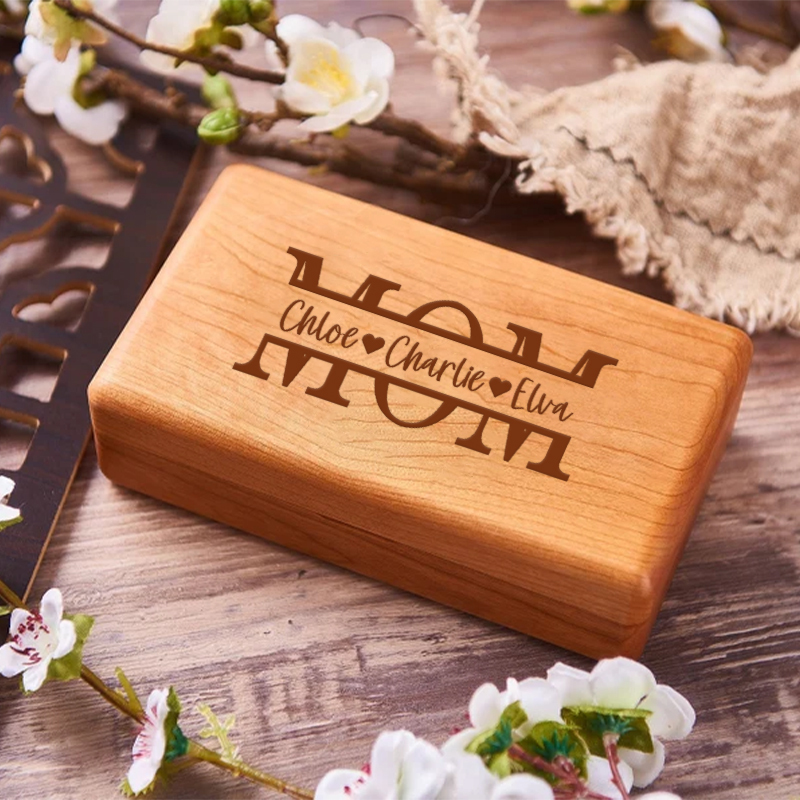 Happy Mother's Day💝Jewelry Organizer-Personalized Travel Case for Women, Bridesmaid Gift, Wooden Jewelry Organizer