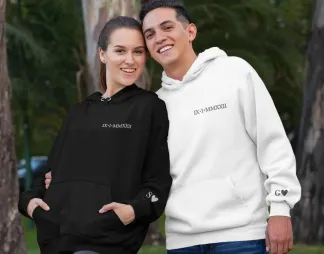 Personalisation Roman Numeral Hoodie Embroidery