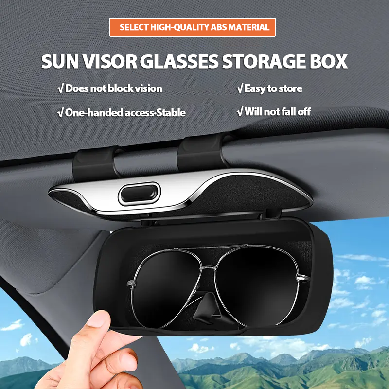 All-inclusive sun visor glasses storage box