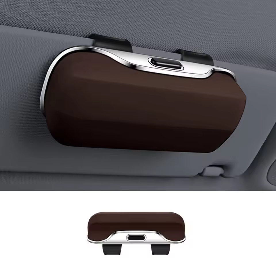 All-inclusive sun visor glasses storage box