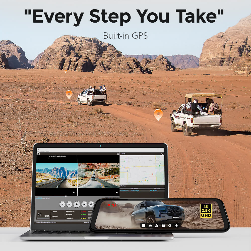 G900 4K+2.5K Touch Screen Parking Monitoring Dash Cam Smart Mirror