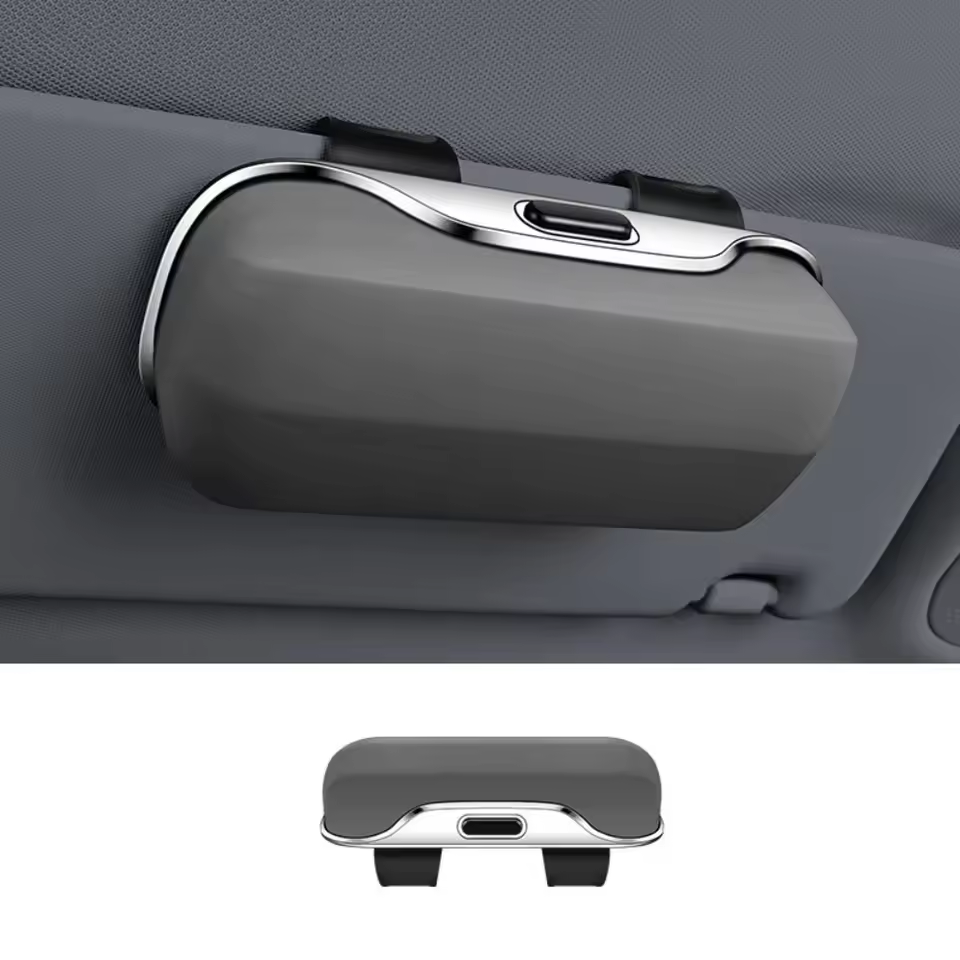 All-inclusive sun visor glasses storage box