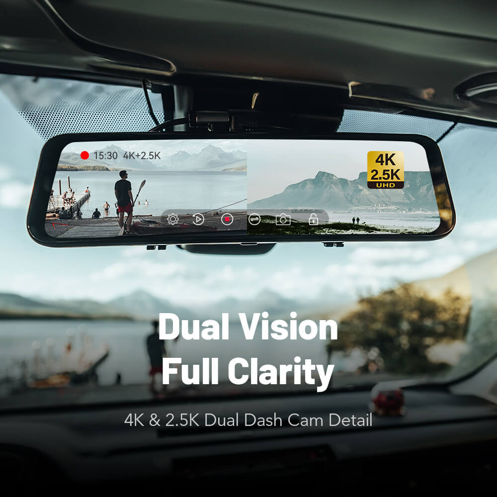 G900 4K+2.5K Touch Screen Parking Monitoring Dash Cam Smart Mirror