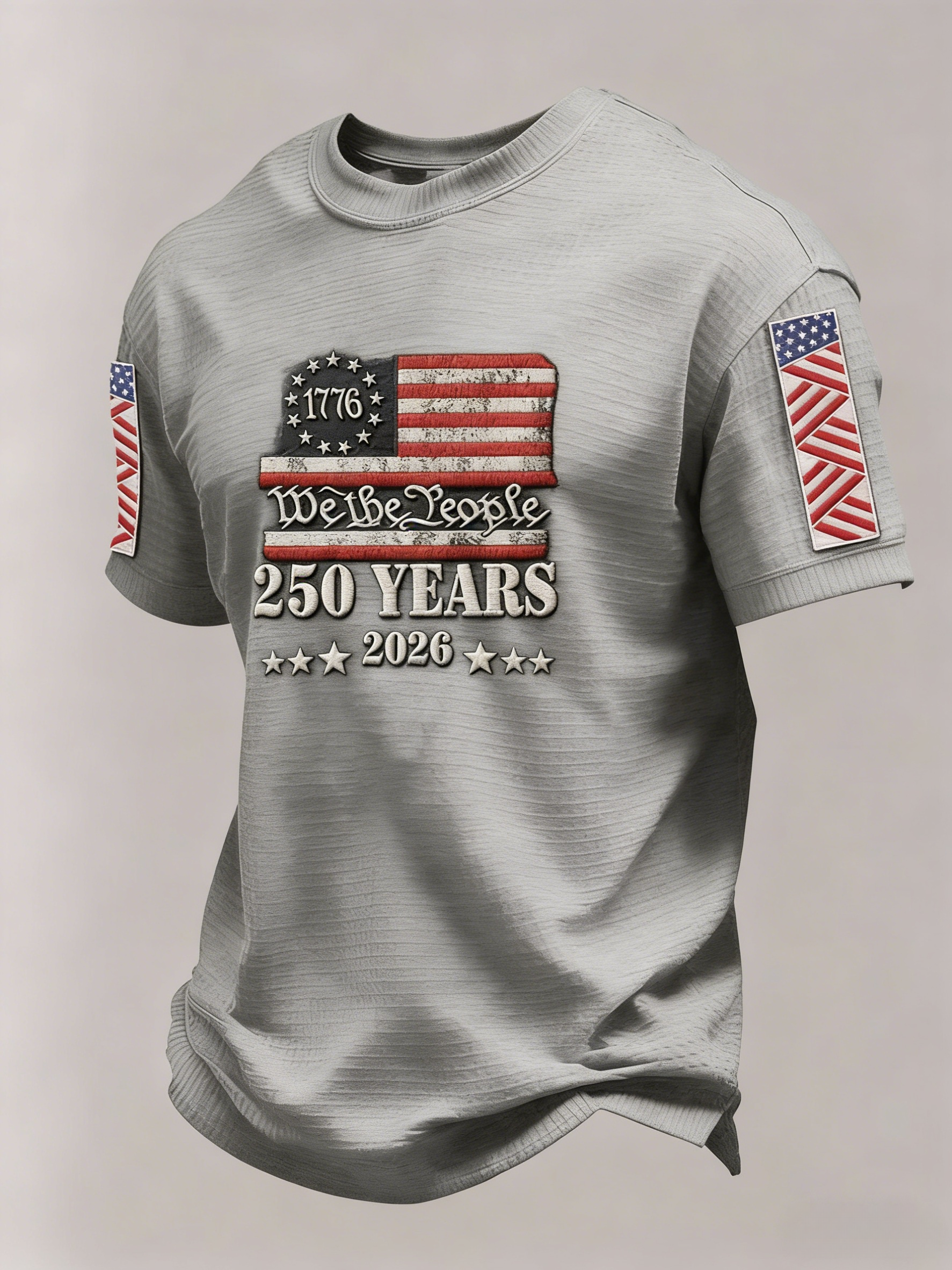 🎖️Men’s America 250th Anniversary Graphic Waffle Knit Short Sleeve Crewneck T-Shirt