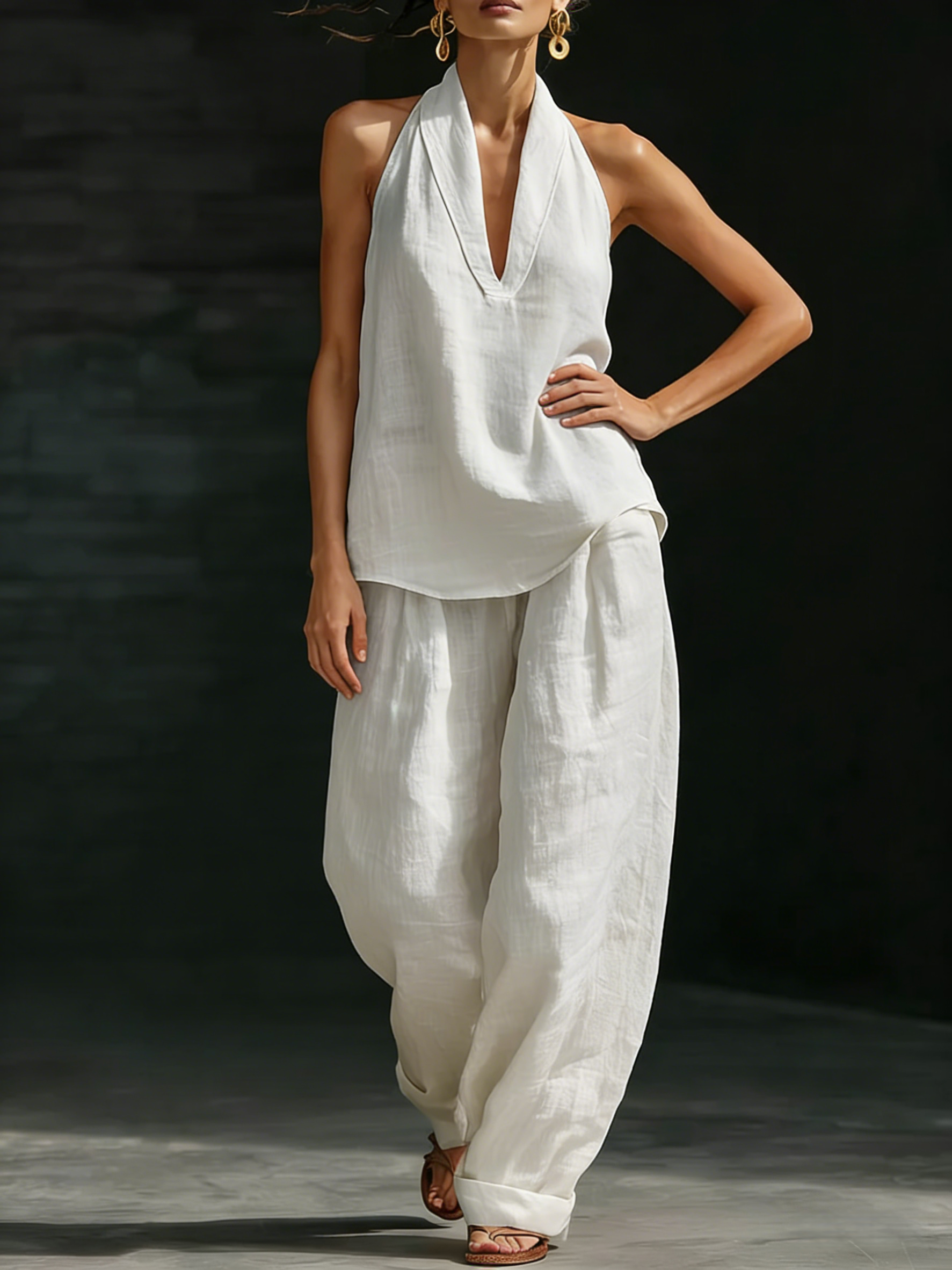 Cozy Minimalist Two-piece Denim Set