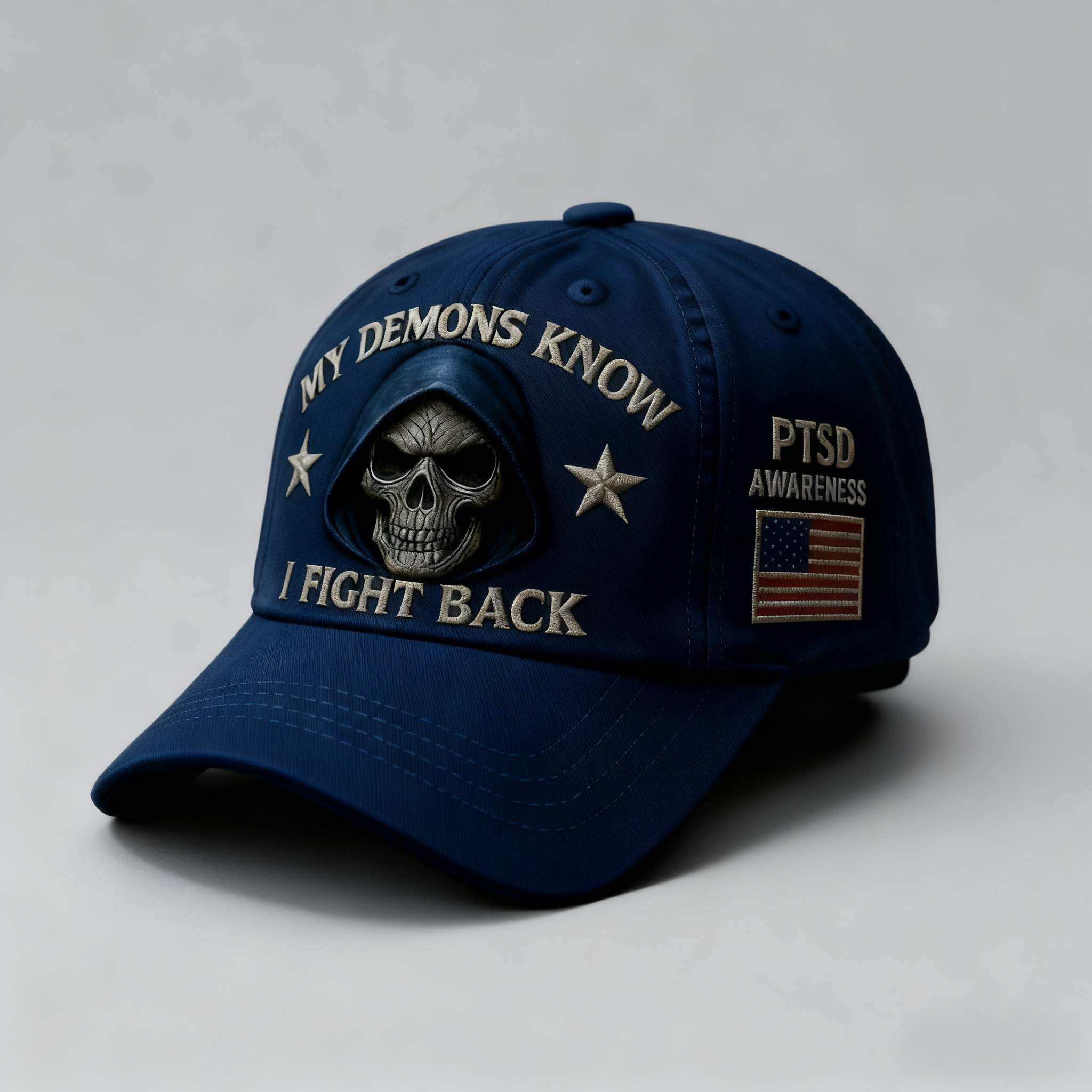 🏅Veteran's Day 50% OFF - 💀 “My Demons Know I Fight Back” PTSD Awareness Set 🇺🇸