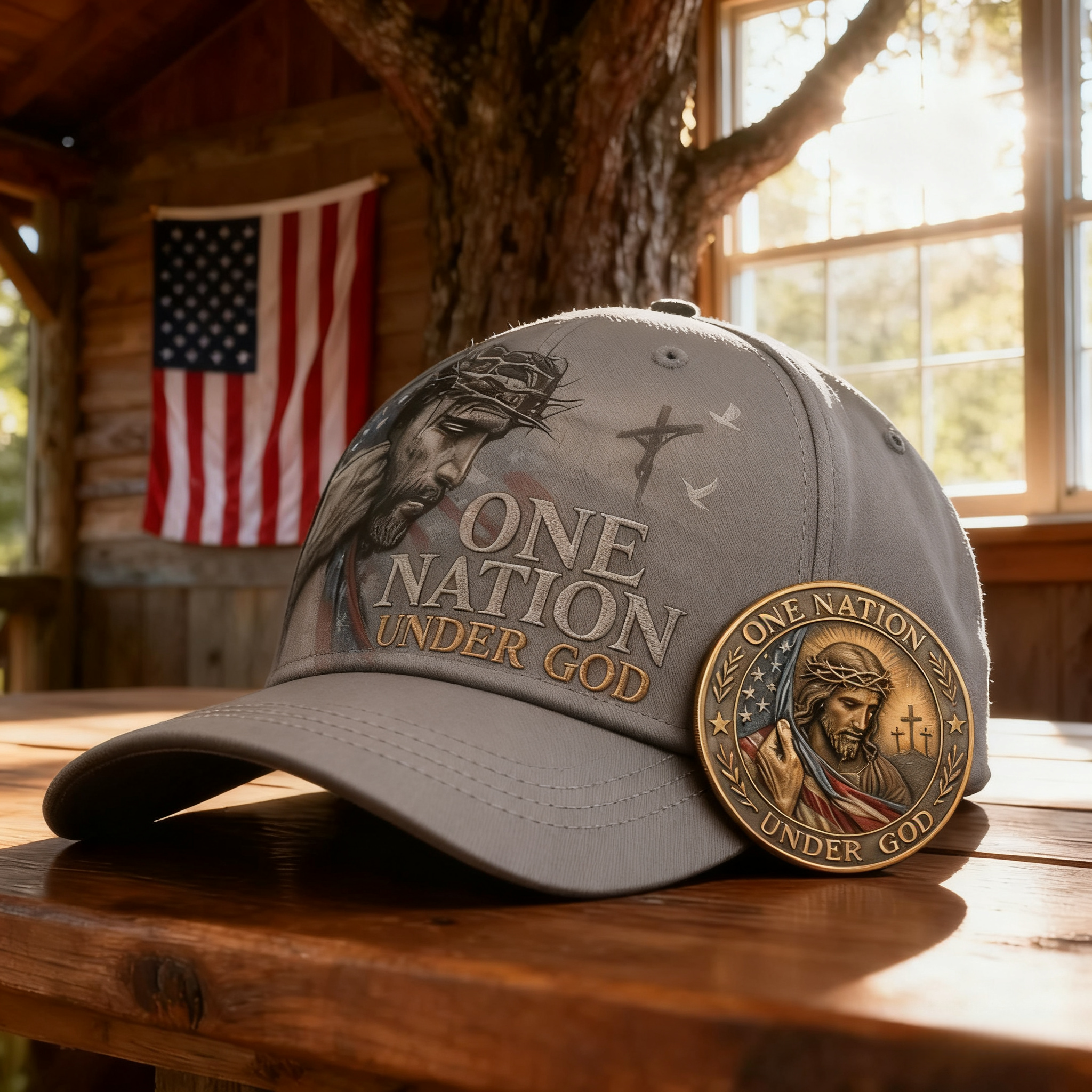 🏆Flash Sale 60% OFF - 🇺🇸 “One Nation Under God” Commemorative Set ✝️✨ A Tribute to Faith, Freedom, and the American Spirit