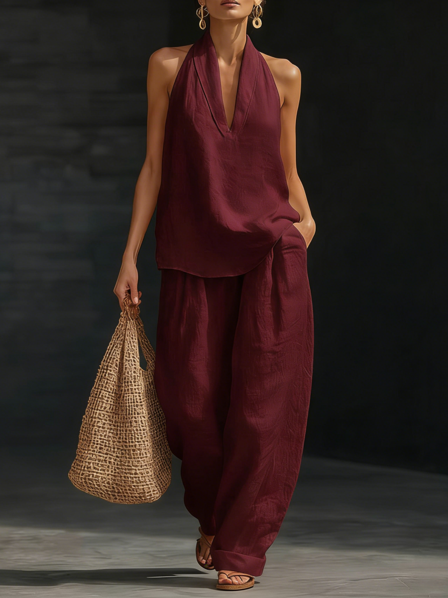 Cozy Minimalist Two-piece Denim Set