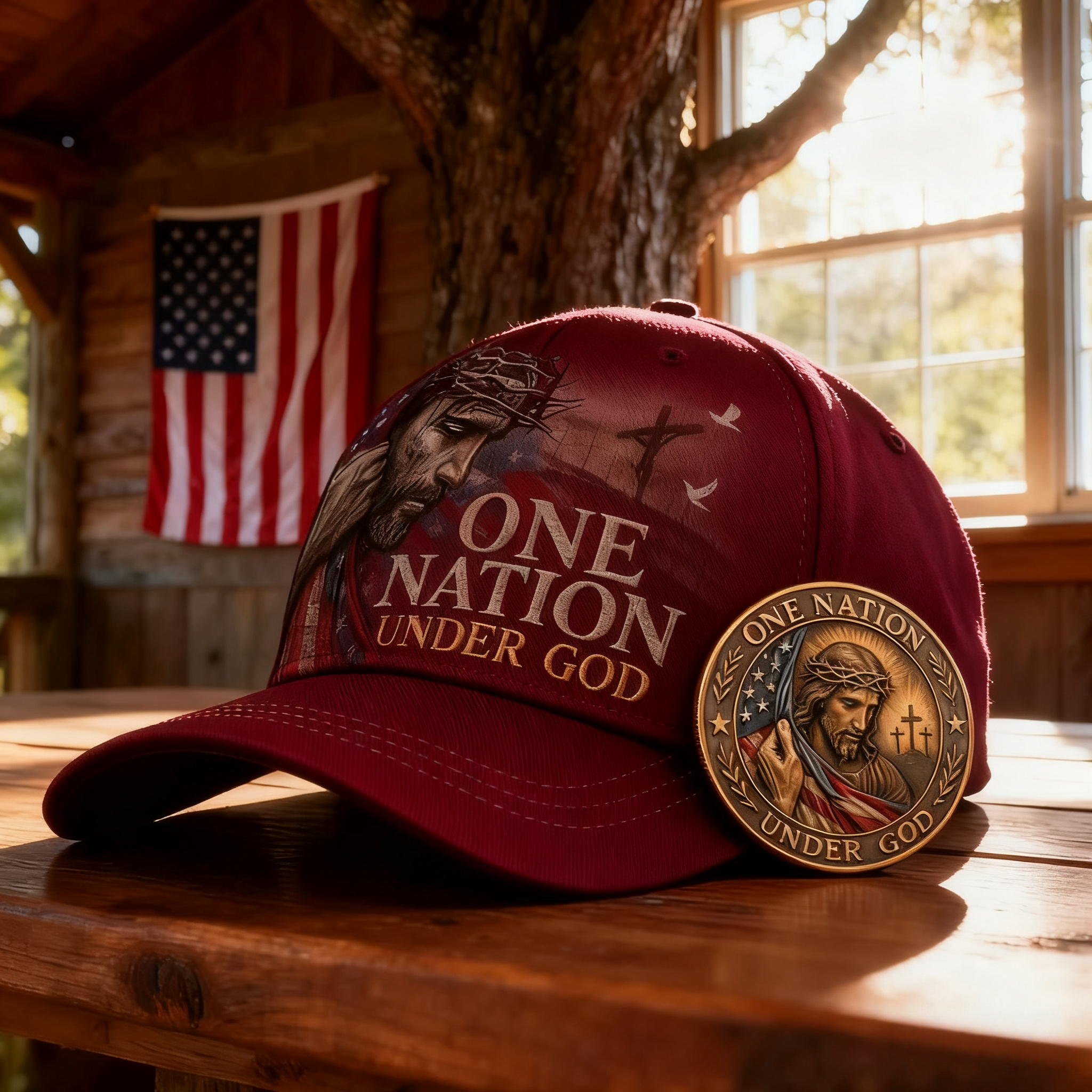 🏆Flash Sale 60% OFF - 🇺🇸 “One Nation Under God” Commemorative Set ✝️✨ A Tribute to Faith, Freedom, and the American Spirit