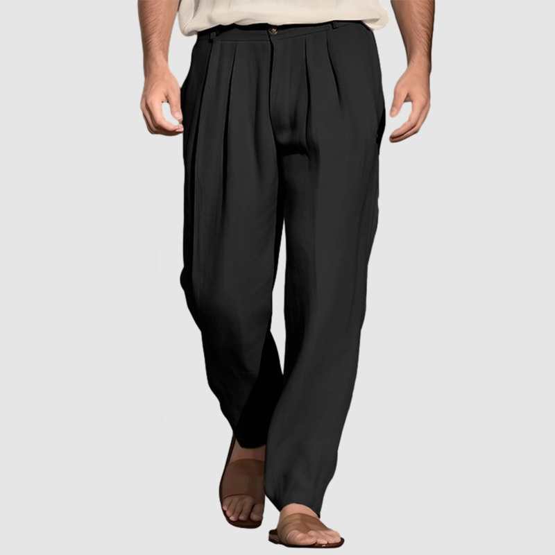 Gentleman's casual cotton linen pants