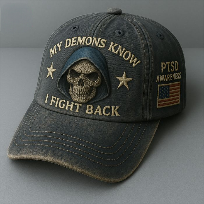 🏅Veteran's Day 50% OFF - 💀 “My Demons Know I Fight Back” PTSD Awareness Set 🇺🇸