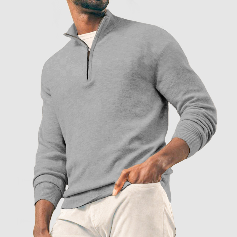 Men's Casual Basic Zipper Pullover Cashmere Sweater ( NEW )