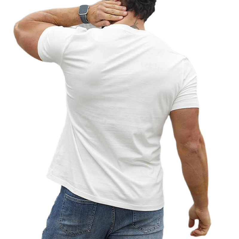 Men's Cotton Henley Vacation Short Sleeve T-Shirt