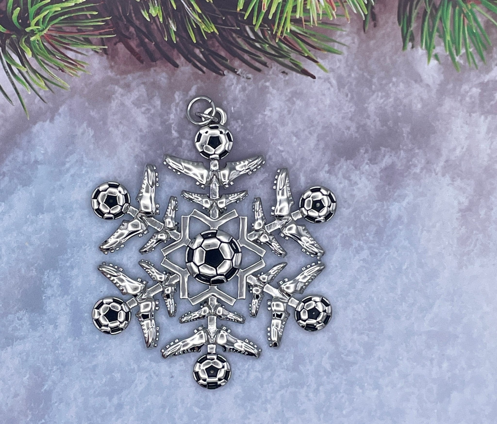 Soccer Snowflake Themed Ornament