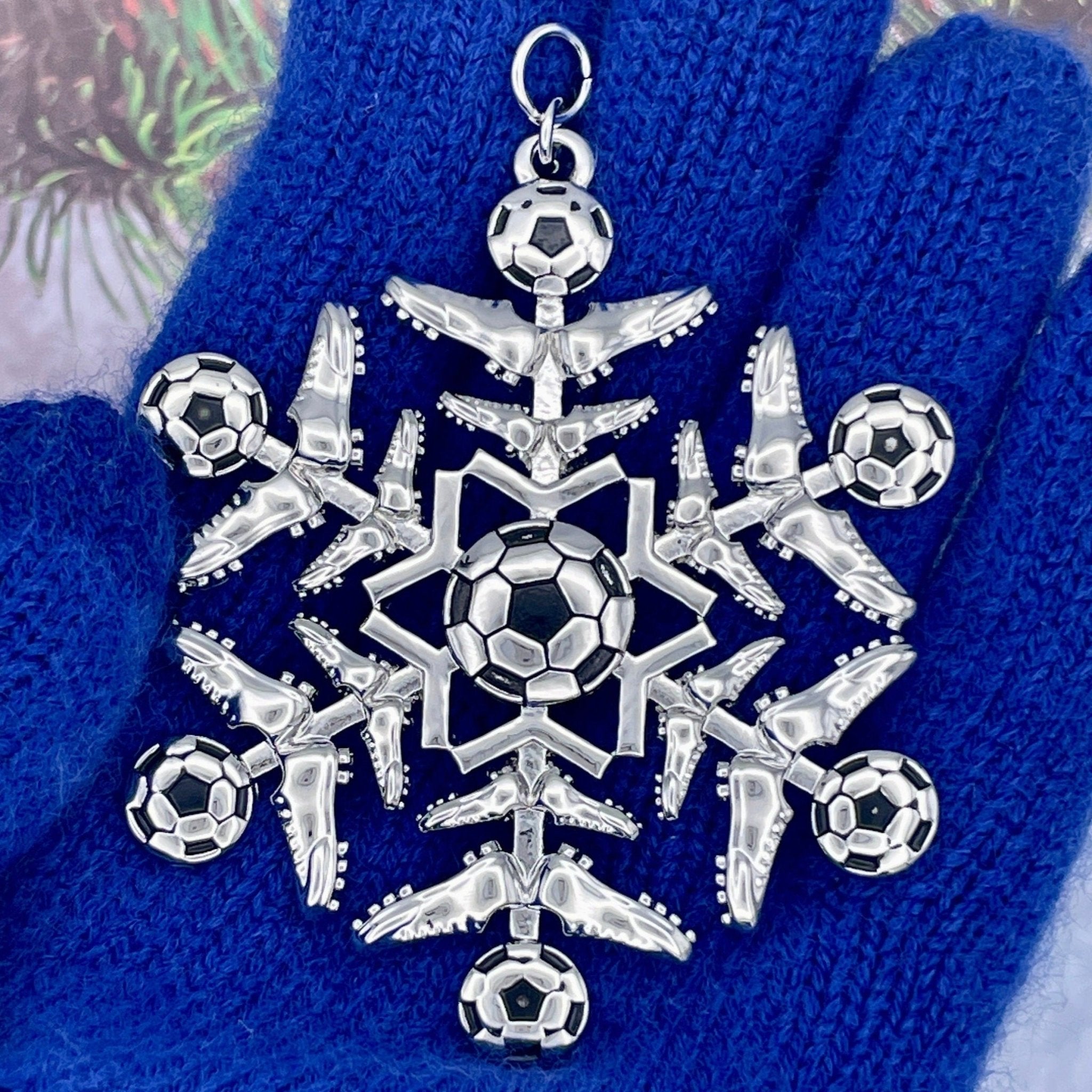 Soccer Snowflake Themed Ornament