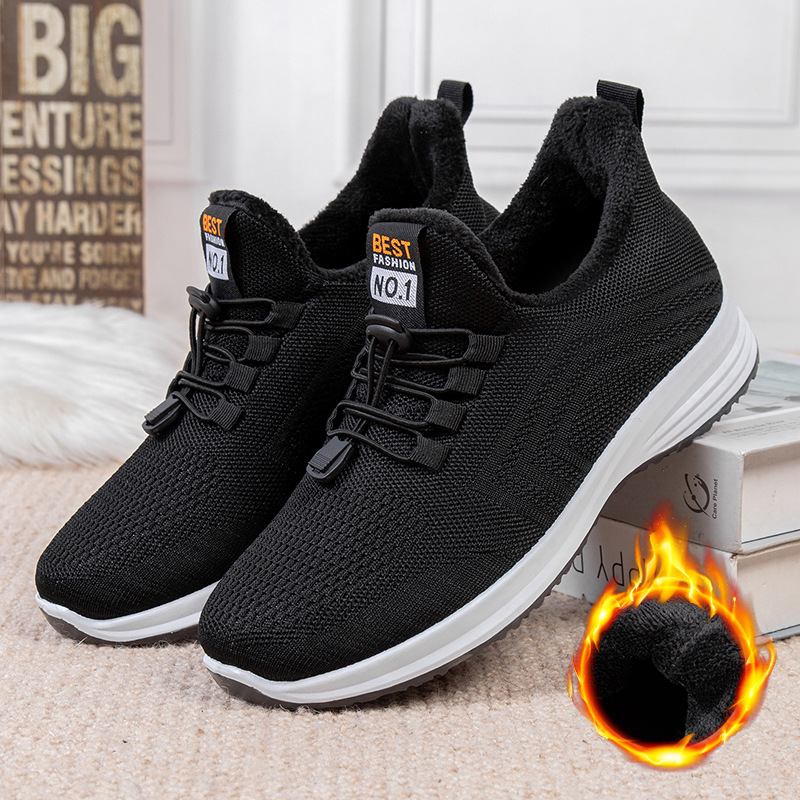 Flying woven shoes a slip-on shoes new soft light breathable spring and autumn middle-aged casual soft soled shoes