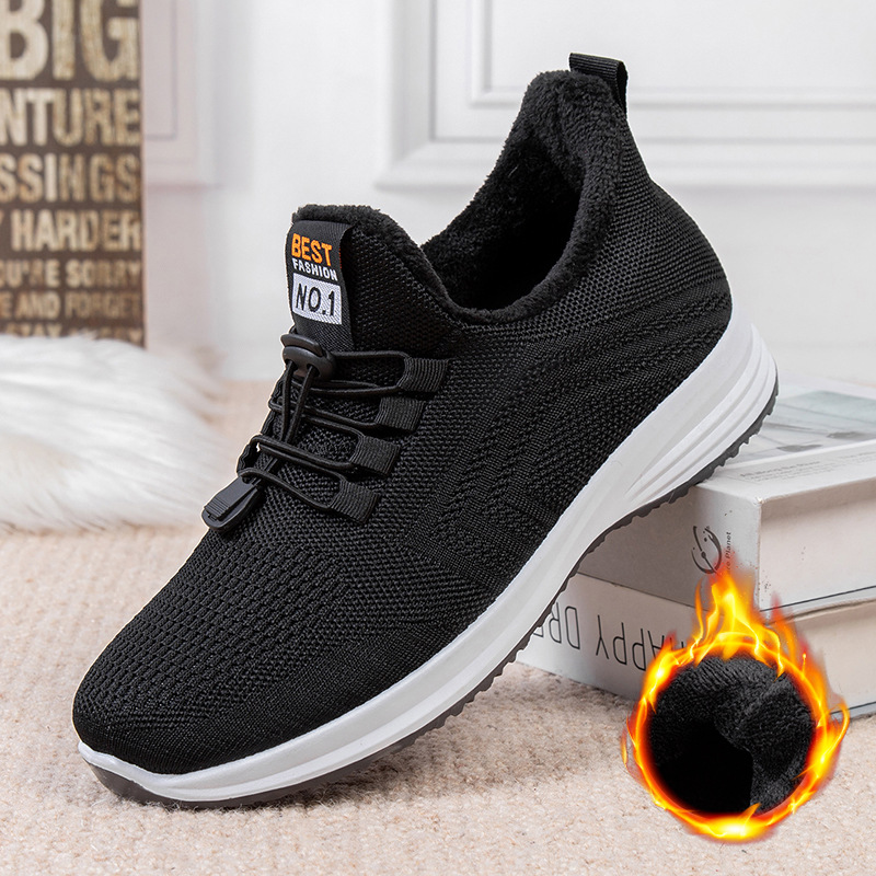Flying woven shoes a slip-on shoes new soft light breathable spring and autumn middle-aged casual soft soled shoes